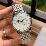 Perfect Replica Jaeger LeCoultre White Moonphase Dial Stainless Steel Band 41mm Watch
